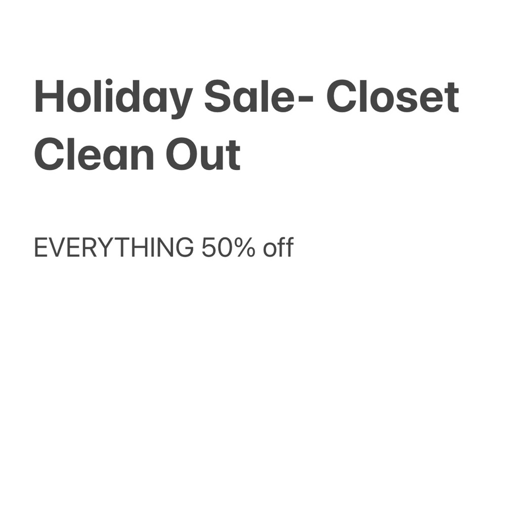 Holiday Sale Promotional Sign - 50% Off Closet Clean Out